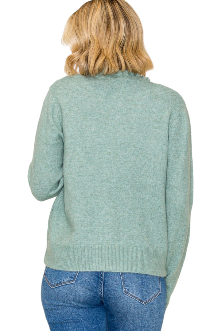 Barker Ruffle Cardigan Sweater