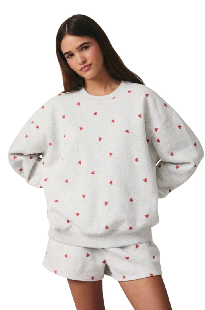 Jett Heart Print Sweatshirt