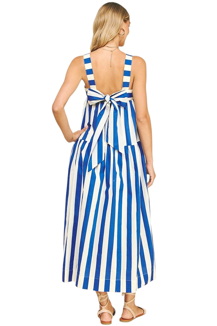Fallon Striped Bow Midi Dress