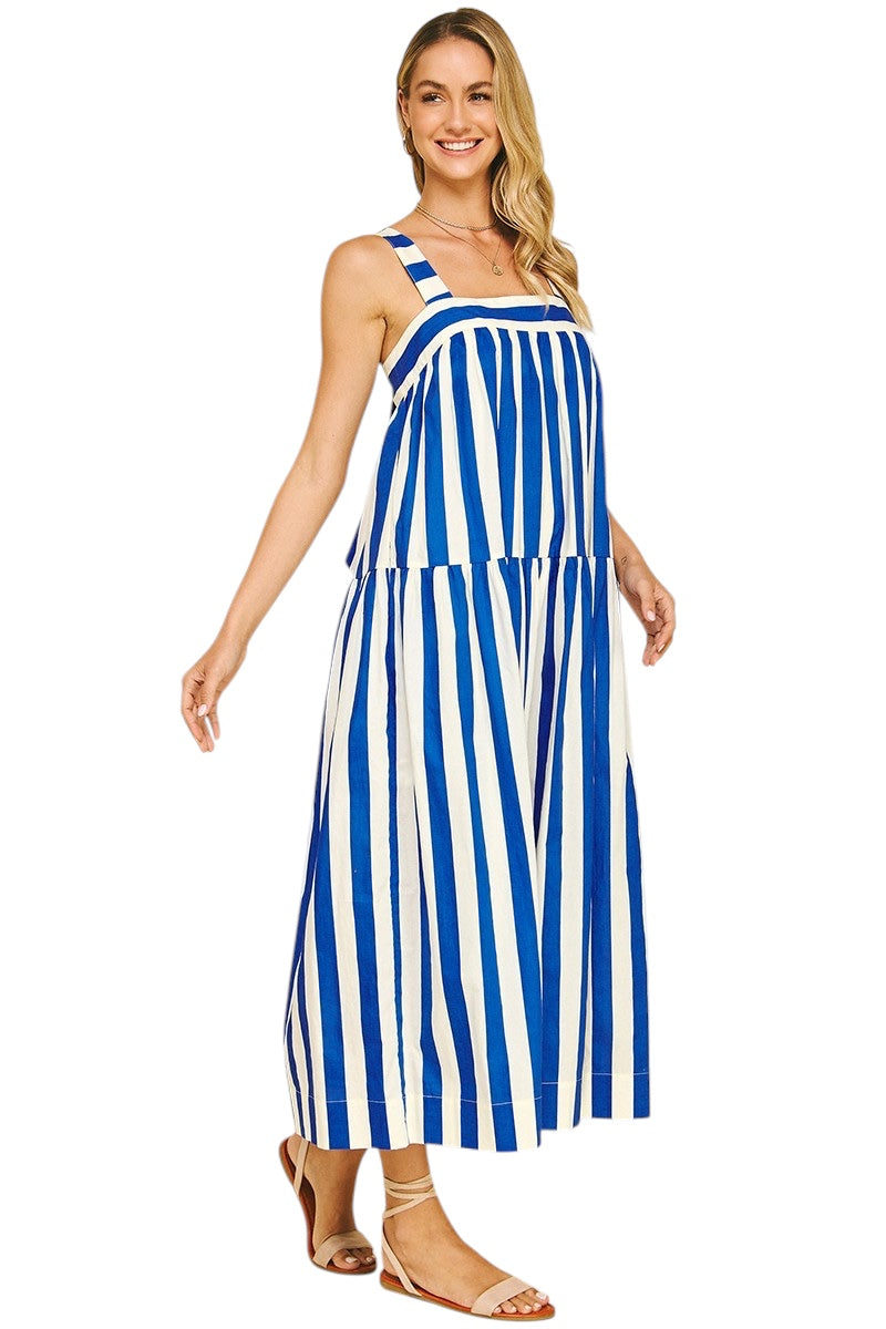 Fallon Striped Bow Midi Dress