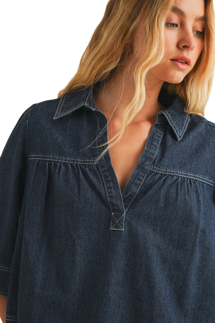 Prescott Denim Swing Top