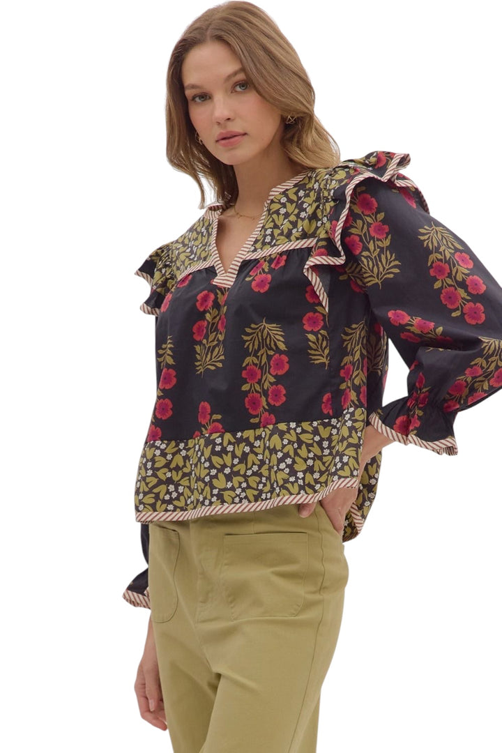 Colson Mixed Print Top