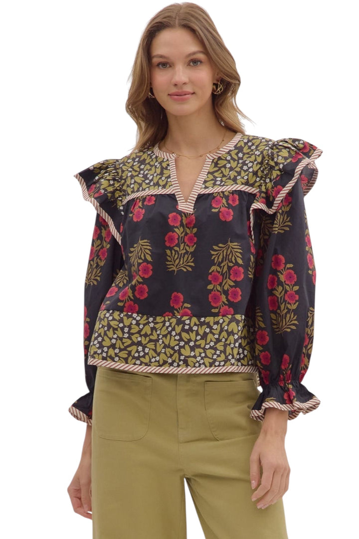 Colson Mixed Print Top