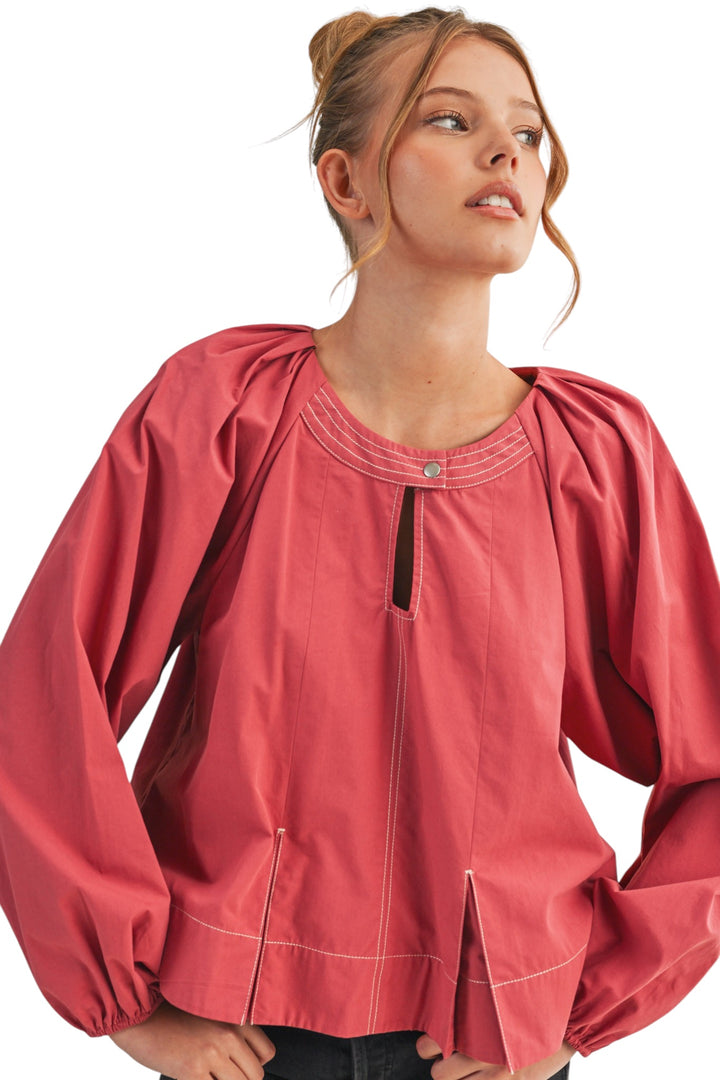 Marion Contrast Stitch Top