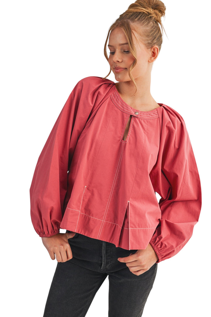 Marion Contrast Stitch Top