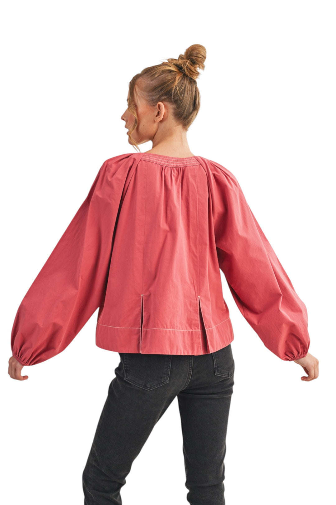 Marion Contrast Stitch Top