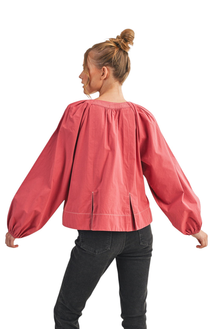 Marion Contrast Stitch Top