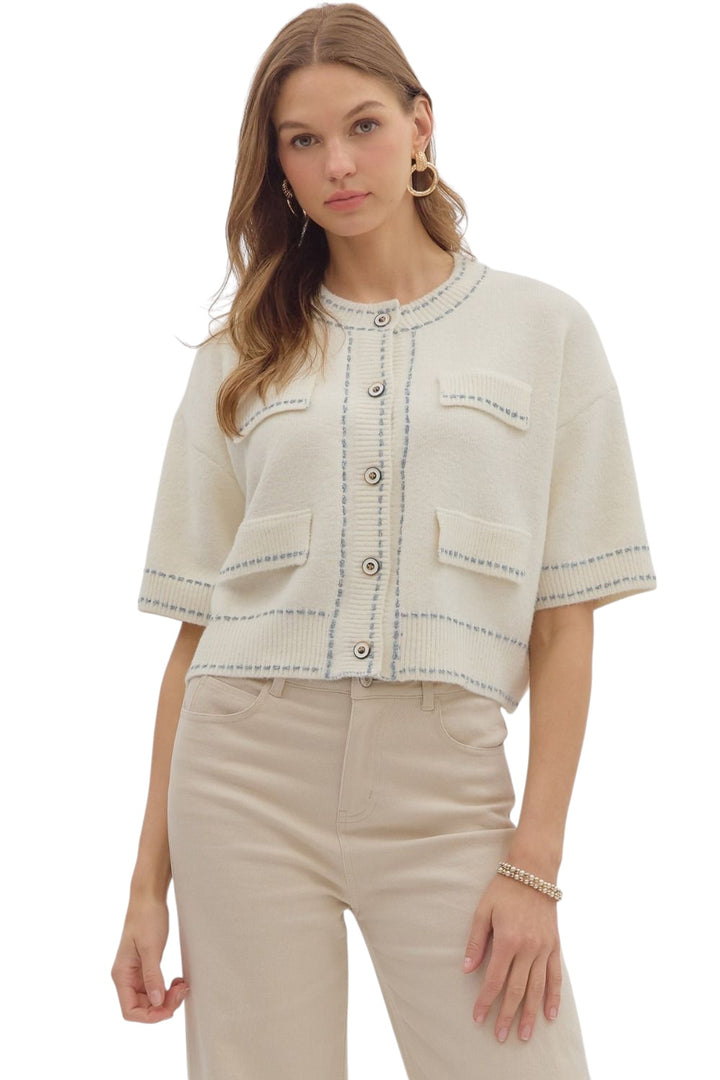Whitt Contrast Stitch Sweater