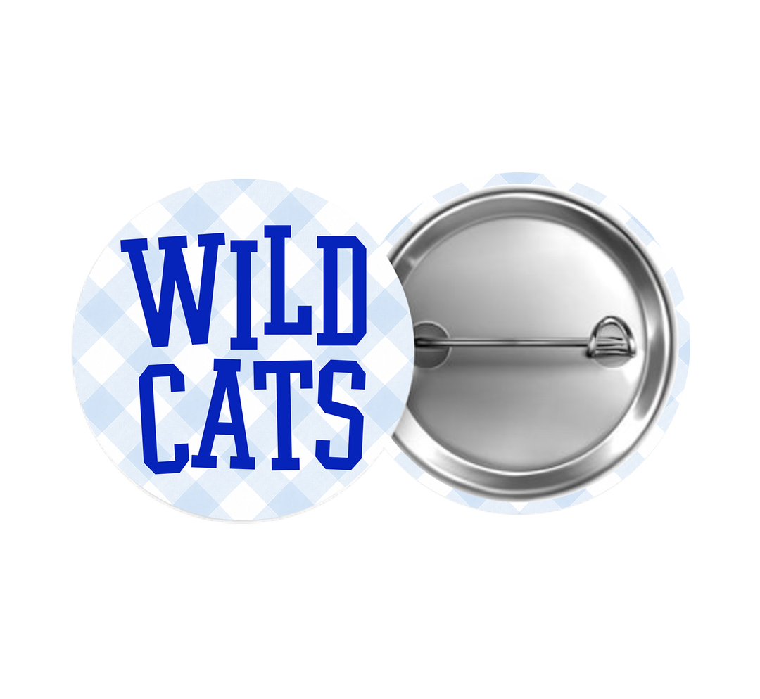 Wildcats Gingham Button