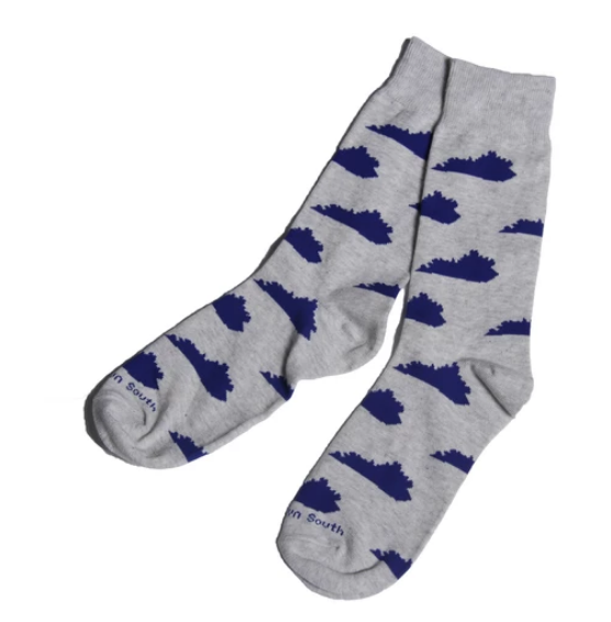 Gray & Blue Kentucky Socks