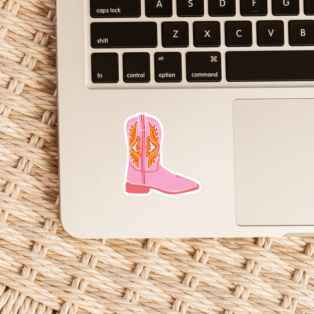 Pink & Orange Boot Sticker