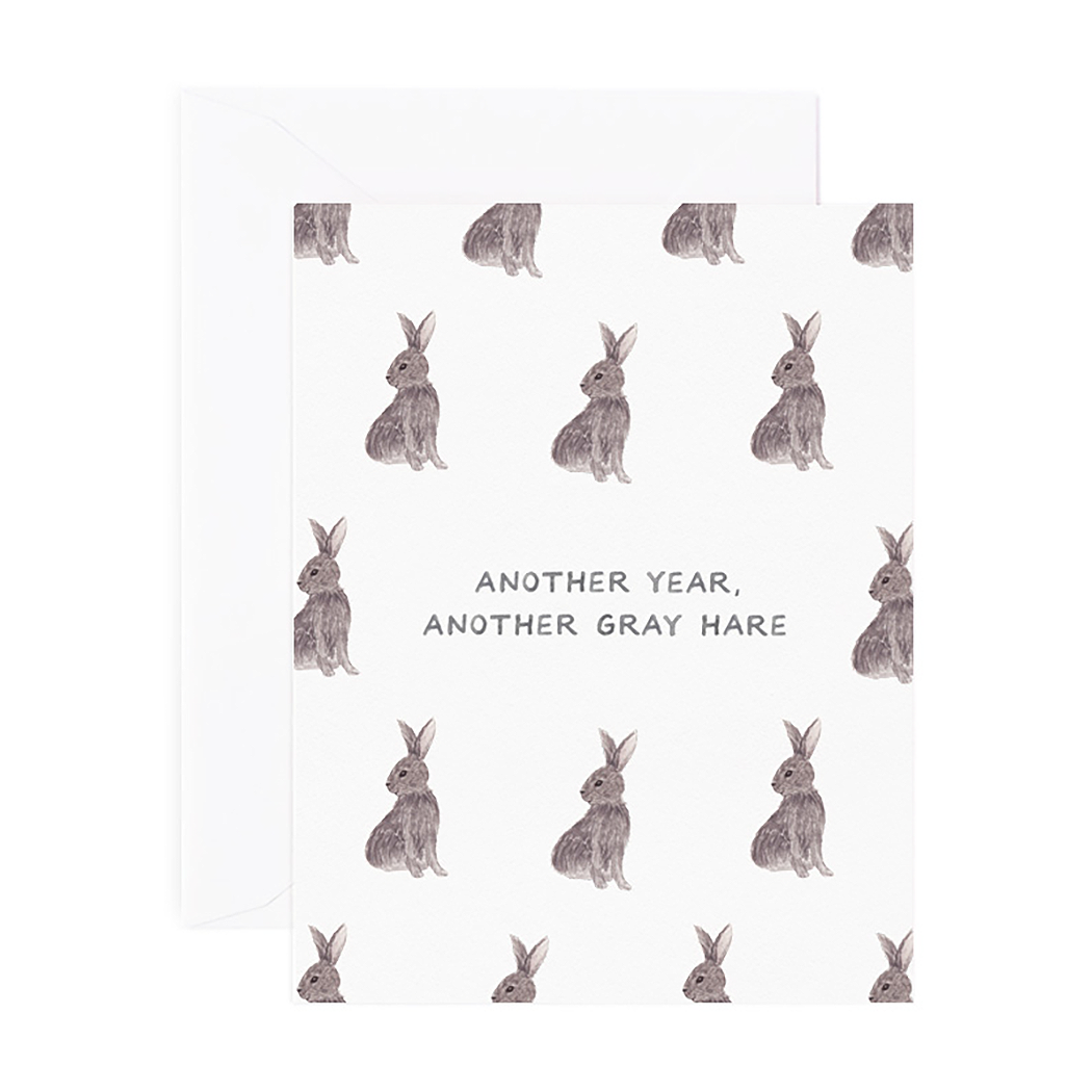 Gray Hares Birthday Card