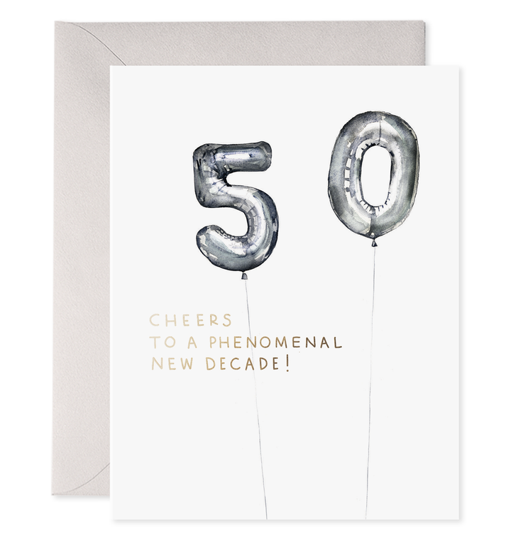 Helium 50 Birthday Card