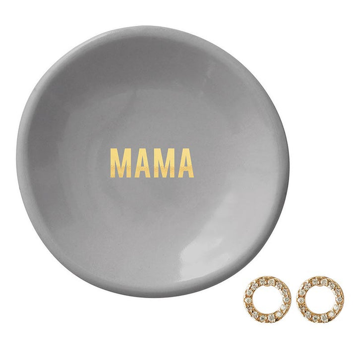 Mama Ceramic Ring Dish & Earrings