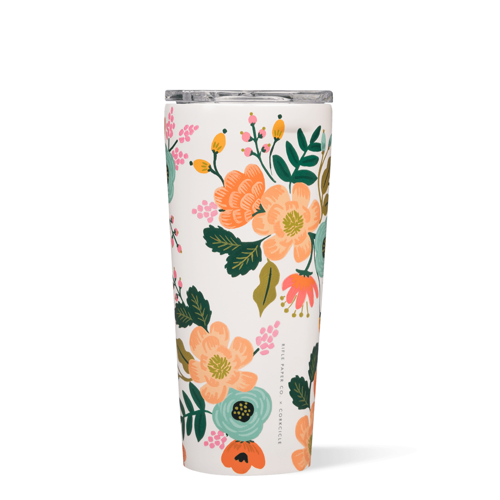 Gloss Cream Lively Floral 24 oz. Corkcicle Tumbler