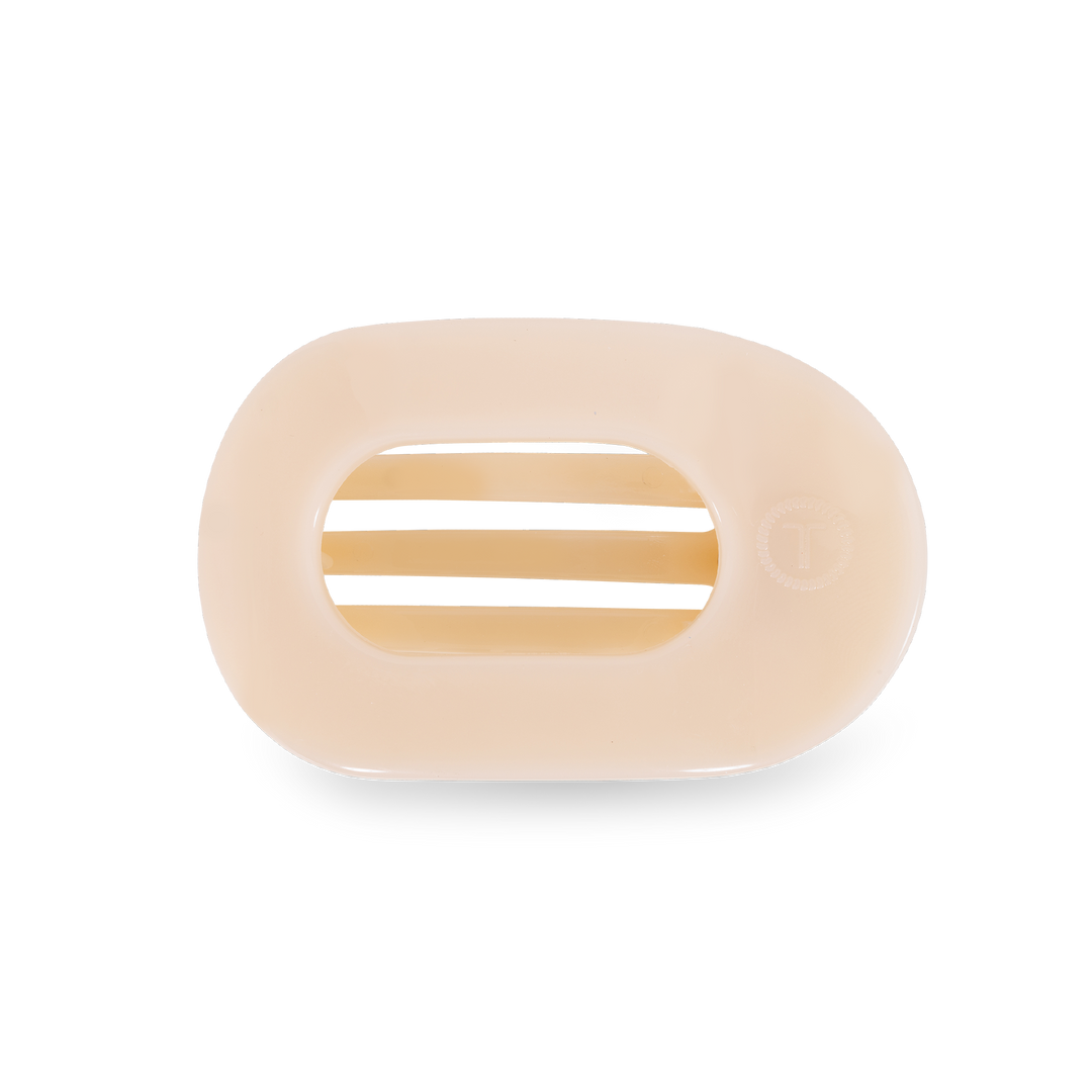 Almond Beige Small Flat Round Teleties Clip