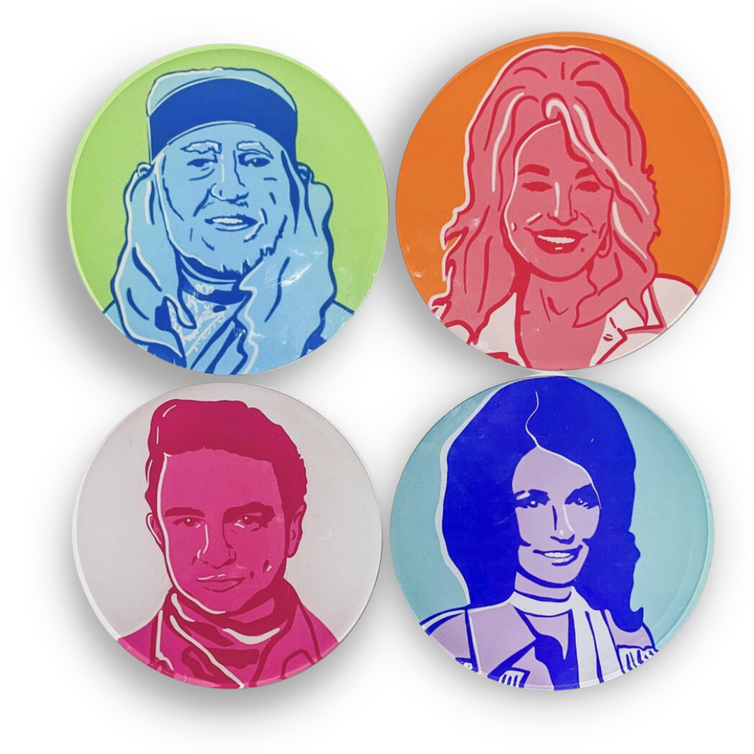 Set of 4 Country Legends Coasters