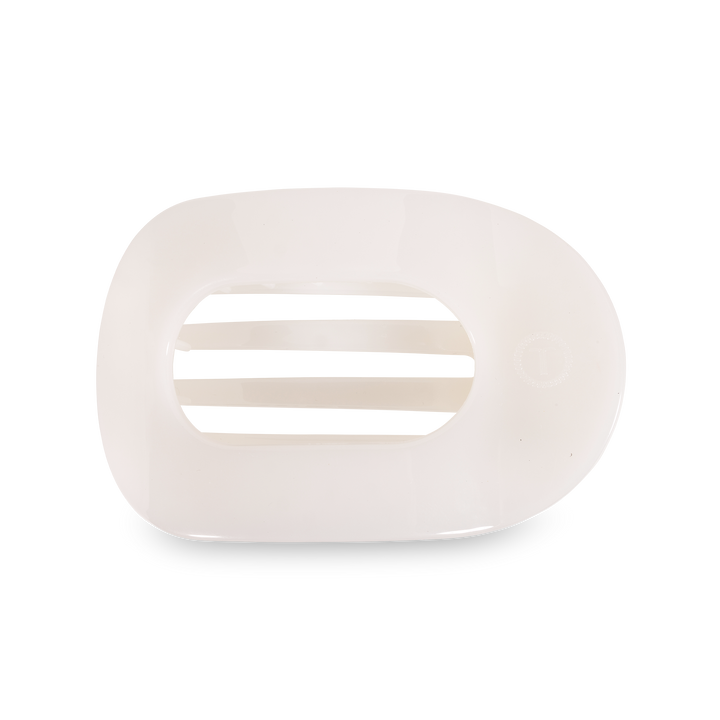 Coconut White Large Flat Round Teleties Clip