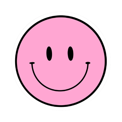 Pink Smiley Face Sticker
