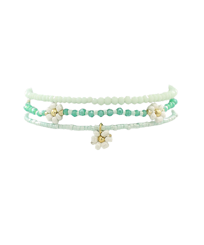Floral Beaded Bracelet Set