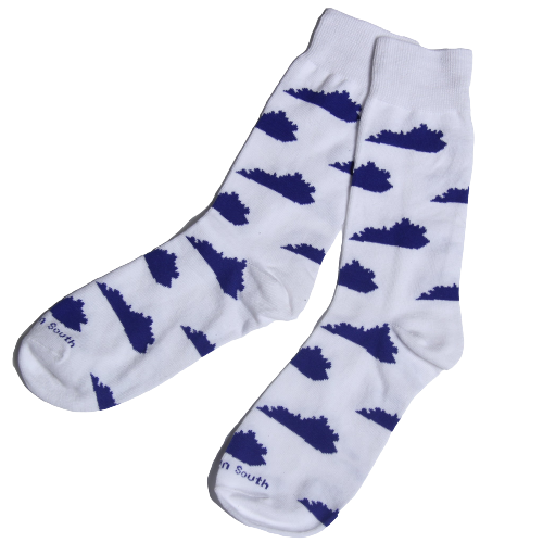 White & Blue Kentucky Socks
