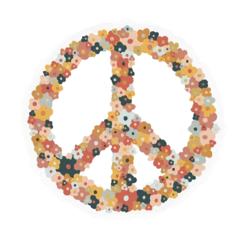 Floral Peace Sign Sticker